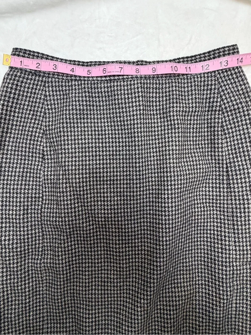 Vintage 80s Hunters Run Houndstooth Wool Pleated Midi Skirt 12 Academia Ivy Prep
